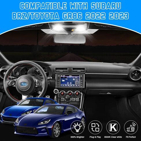 Interior LED Lights for 2022 2023 Subaru BRZ/Toyota GR86 LED Lamp Bulbs White Package for Accessories 6500K Super Bright Map, Dome, Trunk Light (7pcs Bulbs Kit) in Kuwait