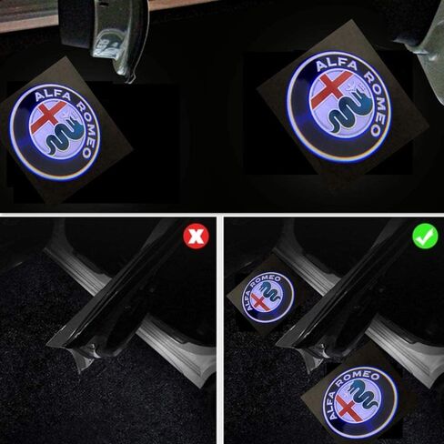 2 Pack Car Door Lights Logo Projector Ghost Lights Puddle Lights Welcome Emblem Lamp For Alfa Romeo Stelvio (2017-2018) Giulia (2017-2018) Car Accessories in Kuwait