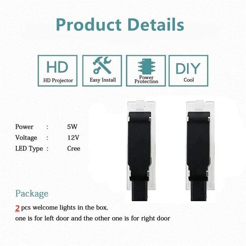 2 Pack Car Door Lights Logo Projector Ghost Lights Puddle Lights Welcome Emblem Lamp For Alfa Romeo Stelvio (2017-2018) Giulia (2017-2018) Car Accessories in Kuwait