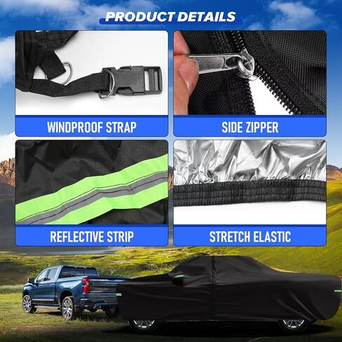 All Weather Protection Car Cover, Compatible with 1996-2023 Toyota Camry Sedan & Solara, 210T 6-Layer Professional Outdoor Full Car Cover with Combination Lock and Large Storage Bag in Kuwait