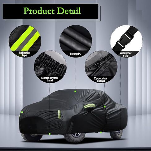 غطاء شاحنة مقاوم للماء في جميع الأحوال الجوية، أغطية شاحنة Migaven مقاومة للماء للأشعة فوق البنفسجية والرياح لسيارة Ford F150 Silverado 1500 Ram 1500 Toyota Tundra، بطول يصل إلى 240 بوصة in Kuwait