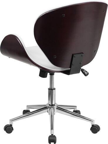 Flash Furniture Tana Mid-Back Walnut Wood Conference Office Chair in Black LeatherSoft in Saudi Arabia