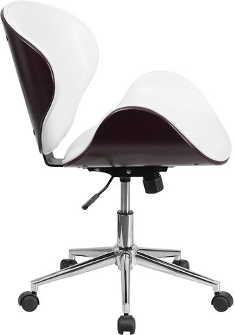Flash Furniture Tana Mid-Back Walnut Wood Conference Office Chair in Black LeatherSoft in Saudi Arabia