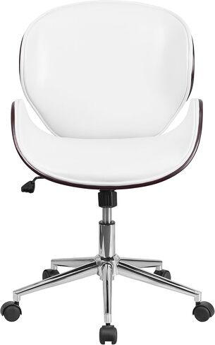 Flash Furniture Tana Mid-Back Walnut Wood Conference Office Chair in Black LeatherSoft in Saudi Arabia