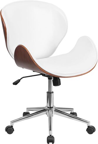 Flash Furniture Tana Mid-Back Walnut Wood Conference Office Chair in Black LeatherSoft in Saudi Arabia
