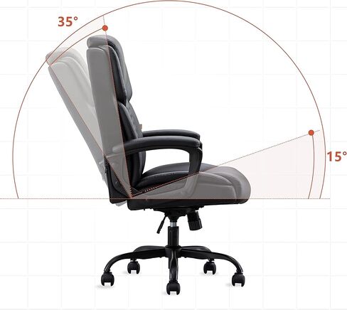 DYHOME كرسي مكتب مريح عالي الظهر مكتب كرسي أسود جلد مريح تنفيذي كرسي للمنزل مكتب كرسي قابل للتعديل مع عجلات مسند الذراع in Kuwait