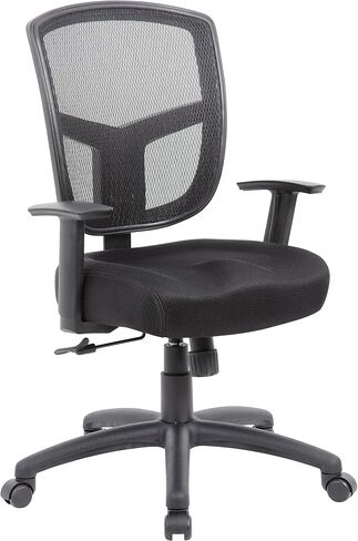 كرسي المهام التعاقدي من Boss Office Products (BOSXK) مزود بآلية الإمالة المتزامنة، باللون الأسود in Kuwait