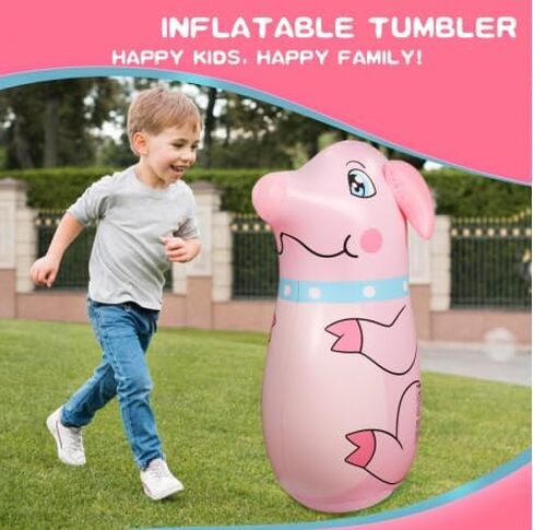 حقيبة ملاكمة قابلة للنفخ للأطفال، حقيبة ملاكمة للأطفال للاستخدام الداخلي والخارجي، هدية مثالية للعبة اللكم القابلة للنفخ للأطفال in Kuwait