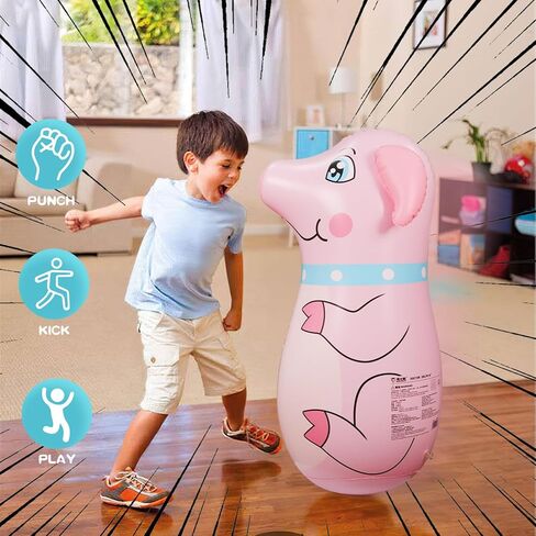 حقيبة ملاكمة قابلة للنفخ للأطفال، حقيبة ملاكمة للأطفال للاستخدام الداخلي والخارجي، هدية مثالية للعبة اللكم القابلة للنفخ للأطفال in Kuwait