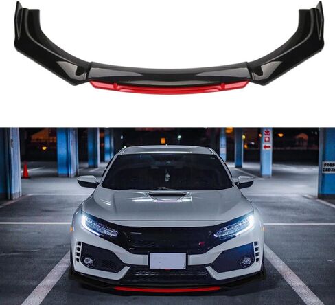 Universal Front Bumper Lip Body Kit ABS Glossy Black Front Lip Spoiler Diffuser Front Bumper Lip Spoiler Wing Body for Most vehicle in Kuwait