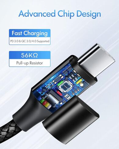 etguuds USB C to USB C Cable 12ft, 2Pack 60W Fast Charging Type C to C Cord in Kuwait
