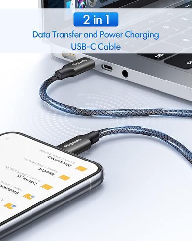 etguuds USB C to USB C Cable 12ft, 2Pack 60W Fast Charging Type C to C Cord in Kuwait