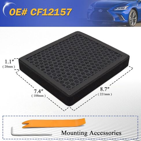 فلتر هواء كابينة بديل - OEM# CF12157 فلتر هواء مطور HEPA ممتاز مع الكربون المنشط متوافق مع تويوتا كورولا كامري أفالون هايلاندر بريوس لكزس ES300H ES350 مازدا CX-9 in Kuwait