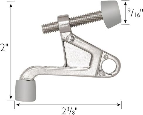 Jumbo Hinge Pin Door Stop Wall Protector with Rubber Tip, Design House Satin Nickel Adjustable Door Stoppers, 5-Pack, 181834 in Saudi Arabia