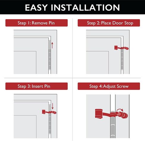 Jumbo Hinge Pin Door Stop Wall Protector with Rubber Tip, Design House Satin Nickel Adjustable Door Stoppers, 5-Pack, 181834 in Saudi Arabia