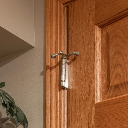 Jumbo Hinge Pin Door Stop Wall Protector with Rubber Tip, Design House Satin Nickel Adjustable Door Stoppers, 5-Pack, 181834 in Saudi Arabia