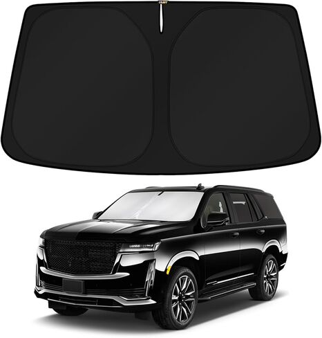 KUST Windshield Sun Shade for Cadillac Escalade Accessories 2021-2024 Window Sunshade Sun Visor Protector Foldable Blocks UV Rays Keep Your Car Cooler in Saudi Arabia