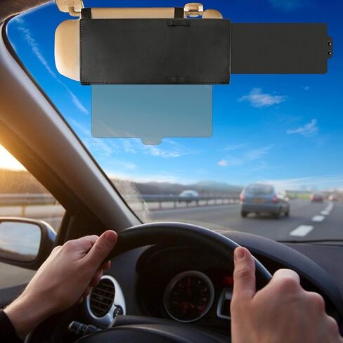 موسع واقي السيارة، واقي من الشمس المستقطب متعدد الوظائف قابل للسحب من البولي كربونات عالي الدقة للسيارة مضاد للوهج والأشعة فوق البنفسجية والضباب والعمى الثلجي 13 بوصة (أسود) (FILBA-002) in Kuwait