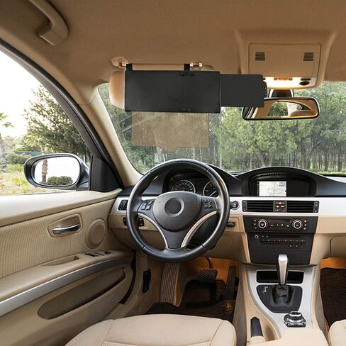 موسع واقي السيارة، واقي من الشمس المستقطب متعدد الوظائف قابل للسحب من البولي كربونات عالي الدقة للسيارة مضاد للوهج والأشعة فوق البنفسجية والضباب والعمى الثلجي 13 بوصة (أسود) (FILBA-002) in Kuwait