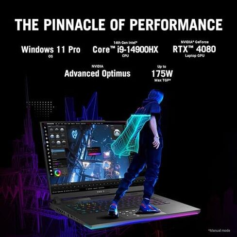 ASUS ROG Strix G16 (2024) كمبيوتر محمول للألعاب، شاشة Nebula مقاس 16 بوصة 16:10 QHD 240 هرتز، GeForce RTX 4060، Intel® Core™ i9-14900HX، 16 جيجابايت DDR5-5600، 1 تيرابايت PCIe SSD، Wi-Fi 6E، Windows 11، G614JVR -ES94 in Saudi Arabia