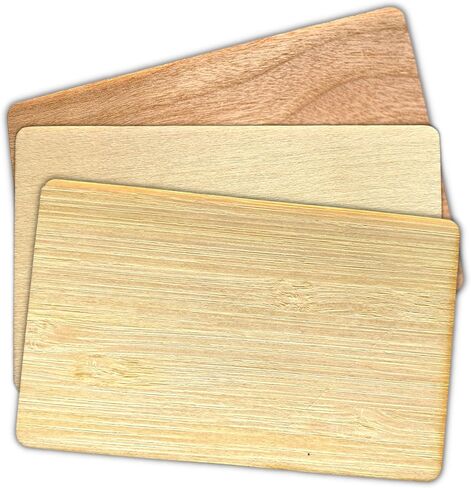 Luxury Basswood NFC Digital Business Cards Blanks - Ntag213, Bulk NFC Tags for Laser Engraver - Custom Business Cards (3 Pieces) in Saudi Arabia