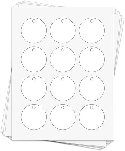 60 Printable Cardstock Hang Tags with Holes, Personalize and Custom Tags (Rectangle - 3 x 1.5 inches, 5 Sheets) in Saudi Arabia