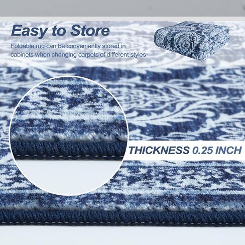 Vintage Entryway Rug 2x3, Washable Boho Small Bathroom Rugs, Soft Non-Slip Low Pile Indoor Door Mat, Non Shedding Farmhouse Distressed Throw Rug for Kitchen Doorway Bedroom, Gray in Kuwait