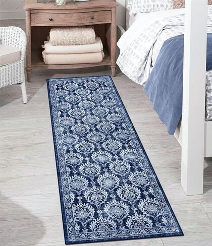 Vintage Entryway Rug 2x3, Washable Boho Small Bathroom Rugs, Soft Non-Slip Low Pile Indoor Door Mat, Non Shedding Farmhouse Distressed Throw Rug for Kitchen Doorway Bedroom, Gray in Kuwait