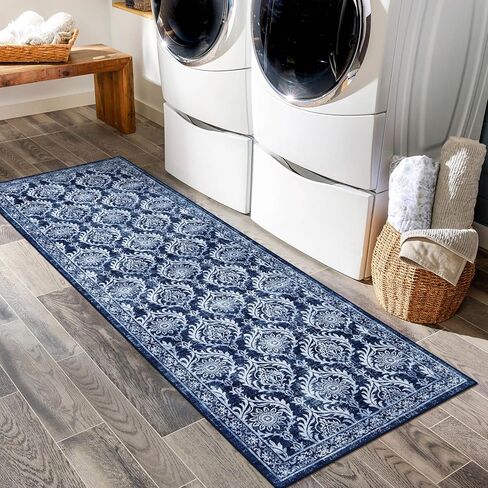 Vintage Entryway Rug 2x3, Washable Boho Small Bathroom Rugs, Soft Non-Slip Low Pile Indoor Door Mat, Non Shedding Farmhouse Distressed Throw Rug for Kitchen Doorway Bedroom, Gray in Kuwait