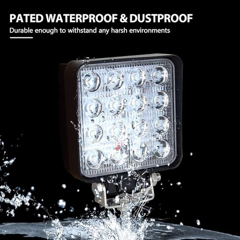 SKYWORLD 2Pcs 4inch 48W LED Pods Light Mini Work Light Bar Square Spotlights 6000K Driving Lamp for Car Truck Offroad Vehicles Truck ATV UTV SUV Tractor in Saudi Arabia