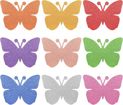 Whaline 45Pcs Christmas Tree Cutouts Glitter Pine Tree Shape Paper Cut-Outs Xmas Colorful Bulletin Board Decor with 100Pcs Glue Points for DIY Crafts Party Home Classroom in Kuwait