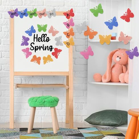 Whaline 45Pcs Christmas Tree Cutouts Glitter Pine Tree Shape Paper Cut-Outs Xmas Colorful Bulletin Board Decor with 100Pcs Glue Points for DIY Crafts Party Home Classroom in Kuwait