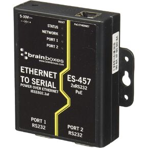 Brainboxes Device Server - 2 Ports - 10MB LAN, 100MB LAN, RS-232 (ES-457)