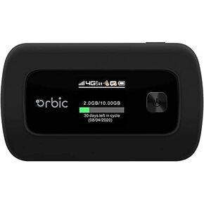 سرعة orbic (RC400L) | حاملة فتح | 4G LTE MIFI Mobile PSPOT ROUTER | أسود (متجدد)