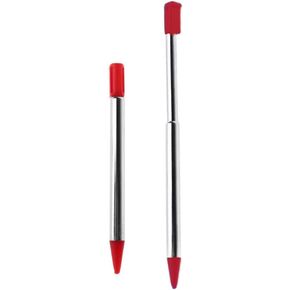 FPC 2x Red Metal Retractable Extendable Stylus Pens, Compatible with Nintendo 3DS