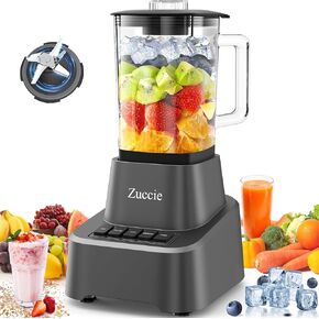 Blender for Shakes and Smoothies With 54oz Glass Jar, 4 Speed Settings, Countertop Blender for Frozen Fruit Drinks, Smoothies, Sauces, 750 Watts, Gray