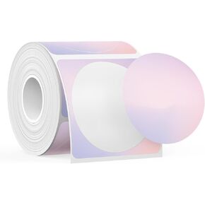 SUPVAN T50M Series Genuine Round Label Tape, Φ 2'', Transparent | RFID Auto Size Detection, Laminated & Durable, Waterproof & Oilproof, Strong Adhesive, 140 Labels/Roll in Saudi Arabia