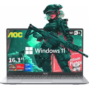 2025 16.1 Laptop Computer AMD Ryzen 7 5700U (8C/16T, Up to 4.3GHz) Radeon RX Vega 8 Graphics Laptop 16GB RAM 512GB NVMe SSD, Windows 11, FHD Display, WiFi 6, 53Wh Battery, HDMI, Webcam, Backlit KB