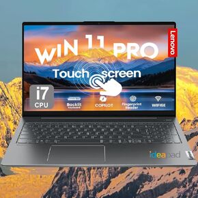 Lenovo IdeaPad 15.6" FHD Touchscreen Laptop – Powerful 10-Core Intel i7 (Turbo Up to 4.7GHz), 40GB RAM, 1TB SSD, Backlit Keyboard, Fingerprint Reader, Wi-Fi 6, Windows 11 Pro + WOWPC Recovery USB