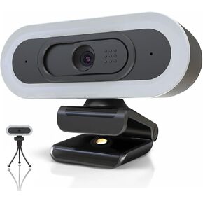 W4 Autofocus Webcam, Compatible with Switch 2/ PC 2K 50fps QHD Dual Mic LED Lights USB Camera - 1080P 60 fps Pro Streaming
