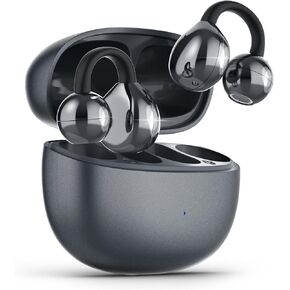 Open Ear Earbuds, Air Conduction Headphones Wireless Earbuds Bluetooth 5.4, Clip on Headphones with Mic 42H Playtime, Over Ear Earbuds Comfortable for Sports, Running, Workouts and Glasses Wearers