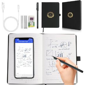 AI-Powered Smart Writing Set with Bluetooth Real-Time Sync | Smart Notebook & Pen | Erasable Pen, Audio-to-Text & AI Drawing | Multi-Format Export | iOS/Android | for Students & Professionals.
