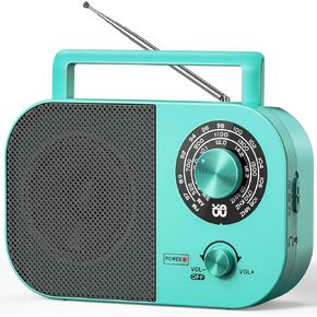 Tendak Portable Radio AM FM SW, Shortwave Radio with Loud Speaker, Transistor Antenna, Headphone Jack and Large Tuning Knob, Battery Powered or Plug in Wall for Home Outdoor Emergency