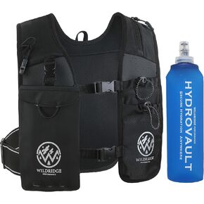 Running Vest for Women Men – 7 Pockets for Storage, Secure Phone Holder, Reflective Chest Straps, Lightweight Black Neoprene, Unisex Hydration Vest for Runners & Athletes, Multi-Purpose Use