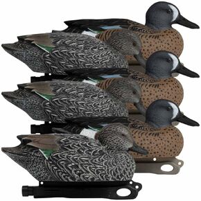 Hardcore Waterfowl Rugged Series Blue-Winged Teal Decoys - 3 Drakes and 3 Hens