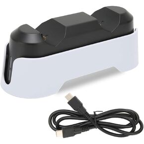 Charging Station for PS5 Controller,Dual Controller Fast Charging,Approx. 3H Charging Time with LED Indicator,5.1V Fast Charging AC Adapter for PS5 Controller Dual Charging Dock(White)