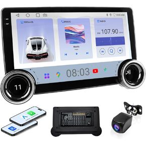 10.1 "Carplay و Android Auto Car Stereo - RAM 2GB RAM 64GB ، SSP SOUND ، كاميرا احتياطية 1080P ، Bluetooth 5.0 ، جهاز استقبال شاشة اللمس HD