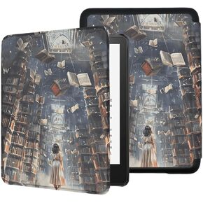 Case for 6" All-New Kindle (11th Generation-2022/2024 Release), Book Lovers Folio Lightweight PU Leather Book Cover with Auto Wake/Sleep, Just One More Chapter in Kuwait