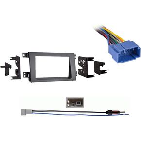 Harmony Audio Compatible with Honda Ridgeline 2009 2010 2011 2012 2013 2014 Double DIN Stereo Harness Radio Dash Kit Gray