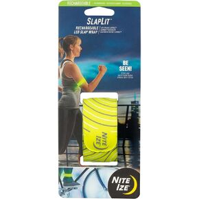 Nite Ize SlapLit Rechargeable LED Slap Wrap - Light-Up Slap Band for Wrists or Ankles - Wristband for Nighttime Visibility - Running, Biking, Hiking & More - Neon Yellow with Green LED